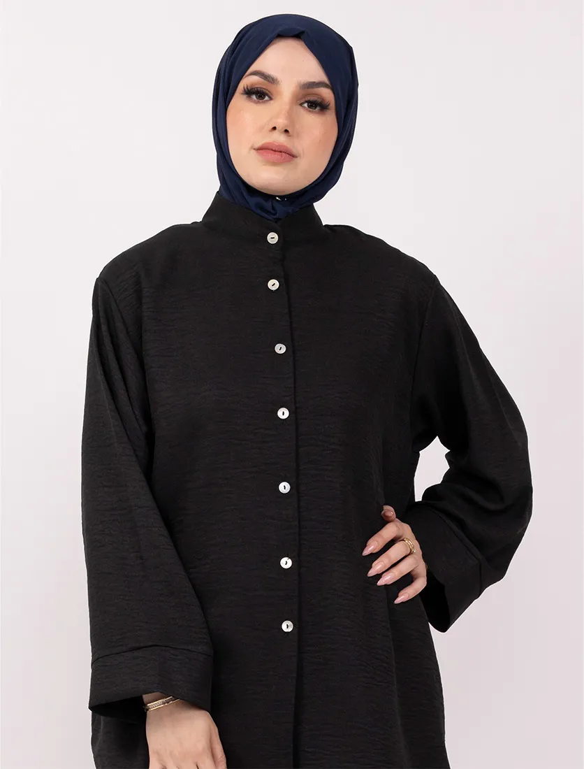 Black Linen Feel Co Ord